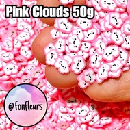 50g Fonfleurs Pink Cloudy Cloud Fimo Slices Sprinkles Nail Art Slime Decoration Filler Add On