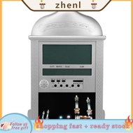 Zhenl Alarm Clock Muslim Islamic Prayer Praying Azan Athan Wall Silver with Pen  Table