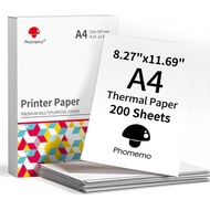 Phomemo 1 Gói Giấy Nhiệt Kích Thước A4 Cho M08/M832/M833/M834/P831- 1 Gói Giấy A4 Với 200 Tờ Giấy Nh