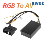 QIVBE 12V ตัวถอดรหัสกล้องมองหลังสำหรับจอดรถ RGB ไปยัง AV กล้องมองเวลาถอยหลังอินเตอร์เฟซกล้องท้ายรถอุปกรณ์แปลงสัญญาณสำหรับ VW RCD510 RNS510 RNS315 BIHEG