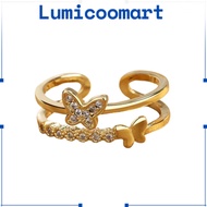 LM - JEWELRY FUJI TITANIUM DIAMOND ANTI-RUST RING C37 RING GOLD PLATED ANTI-RUST JEWELRY