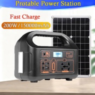 200W Portable Power Station AC Output Emergency Backup Solar Powerbank Charger Generator Power Suppl