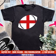 England Rugby Ball T-Shirt English Six 6 League Union World Cup Nations
