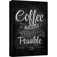 Canvas Wall Art Coffee Makes Everything Possible Giclee Print Gallery Wrap Modern Home Art