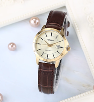 นาฬิกา Casio รุ่น LTP-V004GL-9A นาฬิกาข้อมือผู้หญิงสายหนัง สีน้ำตาล หน้าปัดทอง- มั่นใจ ของแท้ 100% ประกันlสินค้า 1 ปี