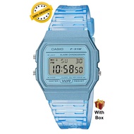 (Ladies CASIO F-91WS-2DF Blue Case & Band,Square Dial Digital Ladies Watch