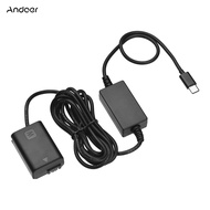 Andoer DC Coupler Dummy Battery and USB-C Type-C AC Converter Power Adapter Cable for NP-FW50 Batter