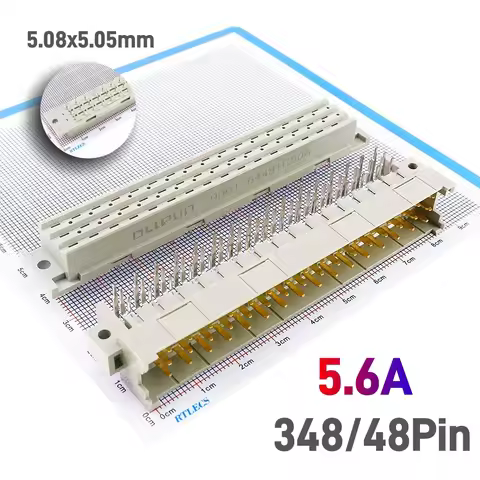 5.08mm Pitch DIN 41612 Connector 3 Rows 48 Positions 5.6A Male Right Angle Female Socket Vertical Th