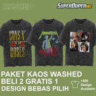 Unik Paket Beli 2 Gratis 1 Kaos Oversize Washed - M Murah