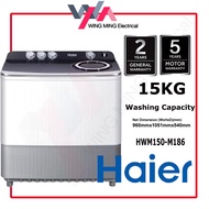 Haier 15KG Washing Machine Twin Tub Semi Auto Top Load Washer/Mesin Basuh Auto (HWM150-M186) Mesin B