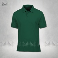 Green baju kolar kosong premium fabric unisex baju t shirt polo lelaki perempuan