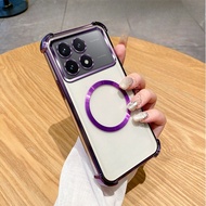 Soft Clear Cases for Xiaomi POCO F8 Pro Ultra Redmi K90 Pro Max Plating Metal Magnetic Back Cover PO