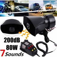 Car Siren SOUND 7 Tone Car Siren Emergency Sounds Electric Horn with Mic PA Microphone