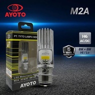 (M2A) Universal LED Headlight Bulb for All Motorcycles H6 1 foot White Ayoto