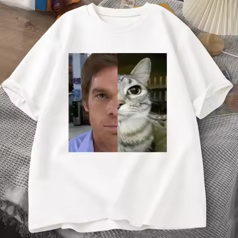 Dexter Morgan Cat Funny Short Sleeve Tshirt Streetwear Clothes Harajuku Printed Harajuku Short Sleev