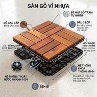 Wooden balcony flooring 2cm thick, 12 slats 30x30cm - High quality outdoor garden balcony wooden flo