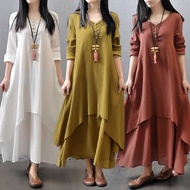 muslimah blouse long sleeve cotton liner maxi drees plus size 💥2021 cloth blouse wanita cotton jubah