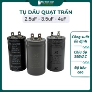 Ceiling fan oil capacitor 2.5uF 3.5uF 4uF 350V good quality round capacitor kapasitor kipas siling