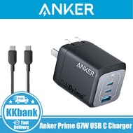 Anker Prime 67W USB C Charger, GaN Wall Charger, 3-Port Compact Fast Charger