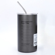 Ly Cốc Café Nóng Lạnh Giữ Nhiệt 600ml Inox 304 Nắp Nhựa Meka Chống Rò Rỉ Tặng Kèm Ống Hút Inox 304