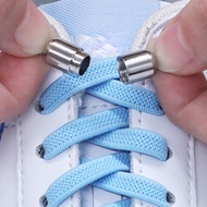 Metal Lock Round Elastic Shoelaces,Flat Fashion Safety No Tie Shoelace Suitable For All Kinds Of Shoes Lazy laces