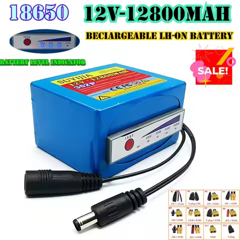18650 Lithium Battery 3s2p 12v 12800mAh 11.1V/12.6V for Fish Finder Underwater Fishing Camera Portab