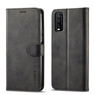 Thinmon Retro Leather Case for Vivo Y20 Y20S Y20i Y12S Luxury Magnetic Phone Case Card Holder Wallet