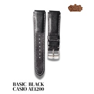 TALI watch leather strap by garden strap Cowhide "BASIC BLACK AE1200"