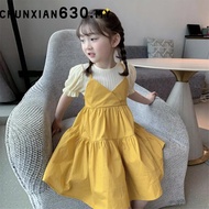 Korea Style Dress Girls Korean Style Fake Two-piece Princess Dress baju raya budak perempuan