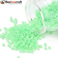 1pound Glass Seed Beads Ceylon Round Pale Green 8/0 3mm Hole: 1mm 10000pcs/pound