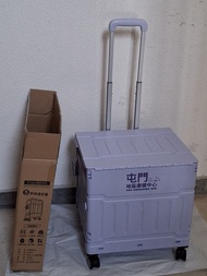 粉紫色4輪摺疊購物車(容量大)