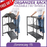 Homemazing Ph 3 and 4 Layers Foldable Kitchen Rack | Kitchen Shelf | Kitchen Organizer | 4 Layer Org