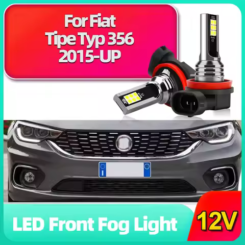2x For Fiat Tipo Typ 356 2015-Up For Fiat Egea Dodge Neon LED H8 H11 Driving Fog Light Bulbs 12V Rep