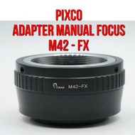 Pixco Lens Adapter | M42 - FX | M42 Screw Mount to Lenses to Body Camera Fuji Film FX Fujifilm Mount