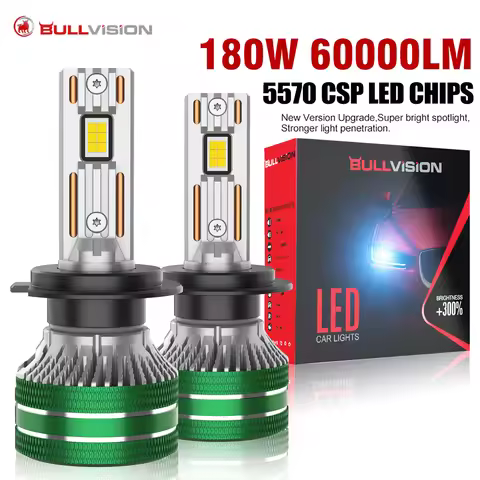 Bullvision 180W K5C PLUS H7 H11 H1 H4 H3 Led Headlight Bulb 6000K LED HB3 HB4 9012 Double Copper Tub