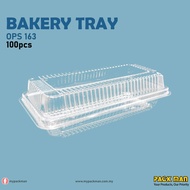 GO-163 - BENXON Plastic Tray with Lock [ 50pcs± ] Bakery Disposable Plastic Clear Food Box - Hot Dog