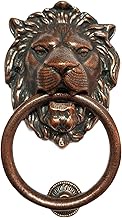 7" Large Regency Lions Head Door Knocker, Solid Brass, Antique Bronze Finish