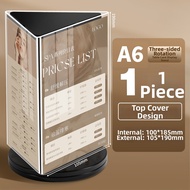 3-Sided Rotating Display Stand A4 A5 Menu Price Card Holder
