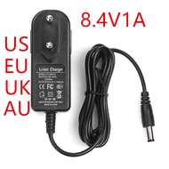 New 8.4V lithium battery charger 1A output 8.4V 1000mA high current DC head is5.5 2.1mm UK/AU/EU/US 