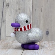 比利時CANAR可愛心形小鴨大型聖誕特別版存錢筒(設計版閃亮銀)