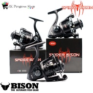 ​รอกสปิน​ Bison SPIDER เเมงมุม​ดำ รอกสปินนิ่ง ออกแบบมาเพื่อการใช้งานได้หลากหลายและทนทาน ตีเหยื่อปลอม