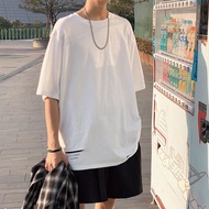 Kaos Sobek Sobek Pria Lengan Pendek Katun Oversize