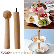 KUGIGI Cake Plate Stand, Wood 2 Tier Cake Stand,  3 Tier Tray Stand Handle Wedding Party