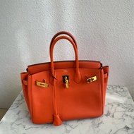Hermes 9J橘金釦Birkin30