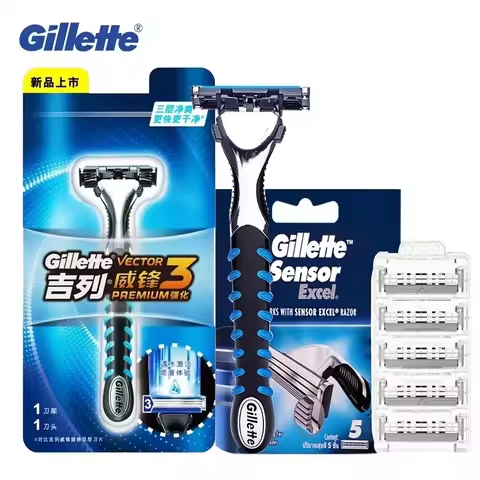Gillette Sensor Excel Shaving Razor Blades Refills For Men Vector3 Safety Razor Beard Shaver Blade G