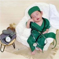 Kostum Bayi Newborn Anak Nakes Dokter Perawat Jas Photoshoot 1 - 5 th