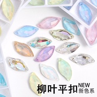 Double Hole K9 Cross-Border Leaf-Shaped Accessories Hand-Sewn Diamond Flat Buckle Clothing Willow Le