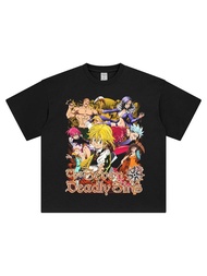 The Seven Deadly Sins Seven Deadly Sins Manga Short Sleeve Anime Meliodas Printed T-Shirt Ban Den An