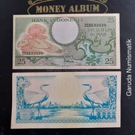 Koleksi Uang Kuno 25 Rupiah Bunga Tahun 1959 UNC Baru Gress