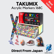 TAKUMIX Acrylic Marker Pen Set Water Based Dual Tip Waterproof Art Markers 168 Colors